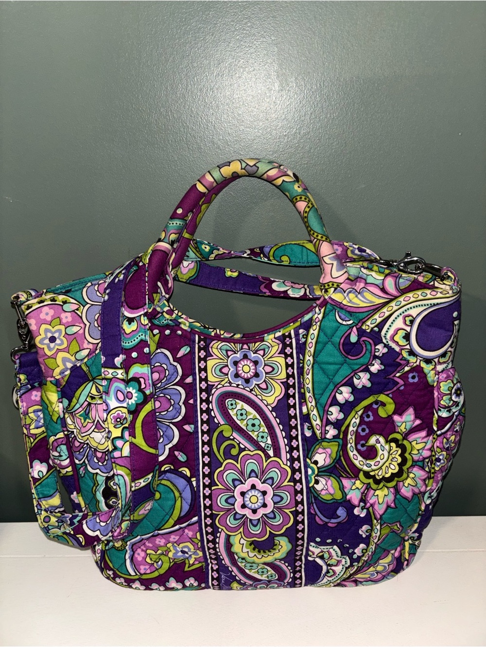 Retired Vera Bradley Two-Way Tote w/ Crossbody-“Heather”